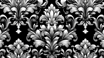 Geometric Black and White Seamless Pattern for Backgrounds