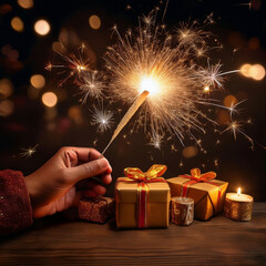 Festivals & Celebrations  Holding sparklers, gift wrapping..