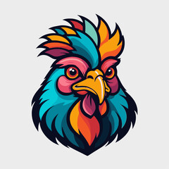 rooster isolated on color background