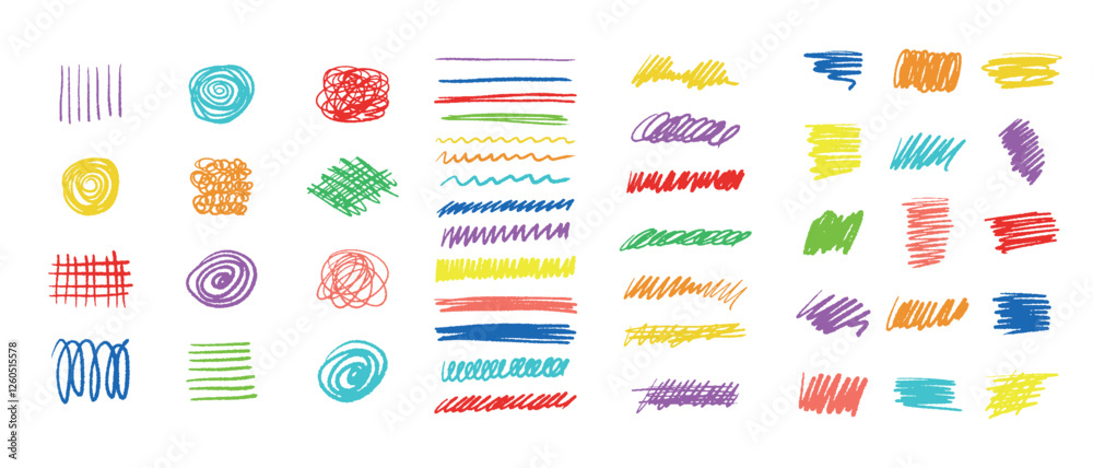 Poster set of hand drawn underlines. abstract doodle lines, marker drawing stripes for design. different sh