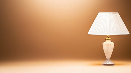 Table lamp on beige background, interior design