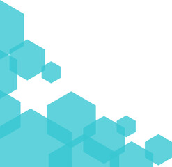 Transparant Blue Hexagonal Corner