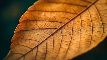 Obraz premium Detailed Close-up of a Dried Autumn Leaf