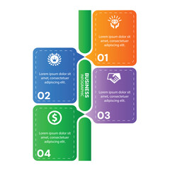 Infographic chart design with icons and 4 options or steps business concept