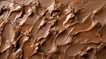 Chocolate spread texture close up showcasing rich, creamy layers