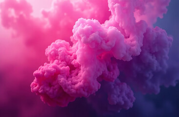Fototapeta premium Colored pink Smoke Cloud, abstraction Background illustration. AI Generative