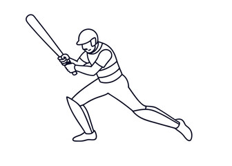 Softball Monogram Vector Illustration Silhouette. Silhouette of a male baseball player hitting the ball vector illustration