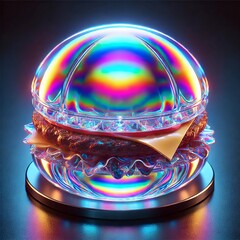 Futuristic Holographic Burger – Sci-Fi Food Concept