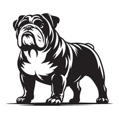 Bulldog silhouette created with artistic balance and precision - Bulldog illustration - minimal Bulldog vector - dog silhouette

