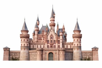Majestic castle architecture fantasy land digital art isolated eye-level enchantment