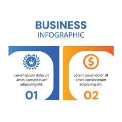 Fototapeta premium Modern creative presentation infographic 2 step with icons business concept template design