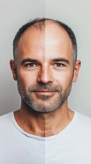 Obraz premium Hair Loss Treatment Comparison: Before and After