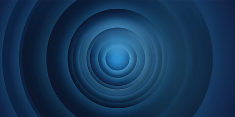 Abstract blue glowing geometric lines on dark blue background. Modern shiny blue circle lines pattern. Futuristic technology concept.