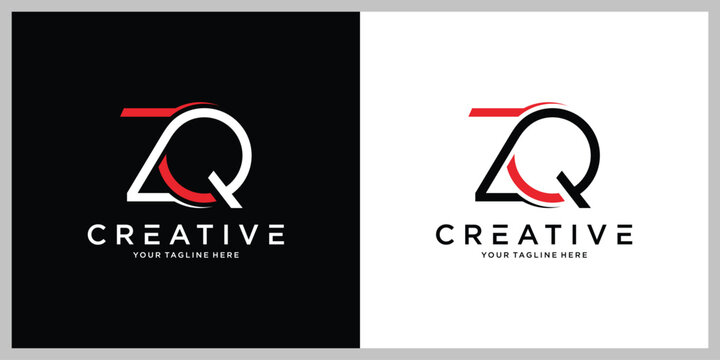 Initial ZQ Logo Design Vector