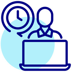 full time job vector mixed outline icon