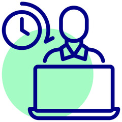 part time job vector mixed outline icon