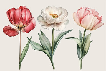 Obraz premium background with watercolor flower pattern