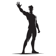 Artistic and expressive Waving Person silhouette with high-quality detailing - waving person silhouette - waving person vector - waving person illustration - wave silhouette - waving vector
