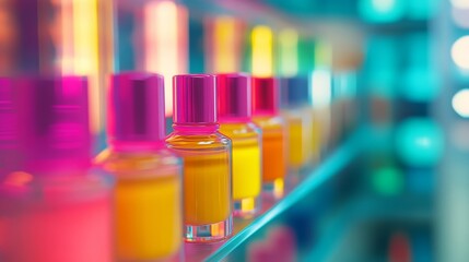 Vibrant Colorful Bottles on Display