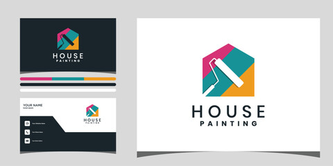 House paint logo with business card design