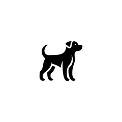 Simple Black Animal Silhouette Logo Dog