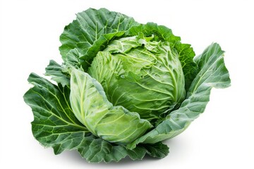 Obraz premium Fresh cabbage on white surface. AI generated
