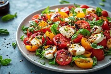 Fresh Caprese Salad, Balsamic Glaze, Summer