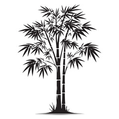 Sleek Bamboo Tree silhouette crafted with attention to fine details - Bamboo tree illustration - Bamboo tree vector - Bamboo silhouette
