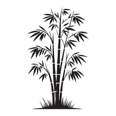 Elegant Bamboo Tree silhouette reflecting the beauty of natural landscapes - Bamboo tree illustration - Bamboo tree vector - Bamboo silhouette
