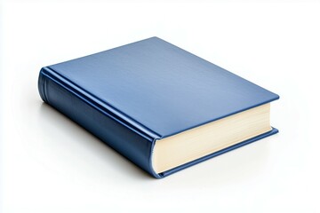 a navy blue cover book on isolated white background