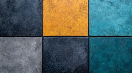 Fototapeta premium Textured Colorful Square Tiles Abstract Background. AI Generated