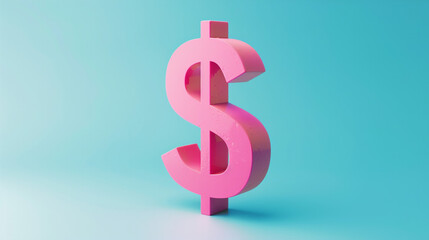 Obraz premium dollar sign on pink background
