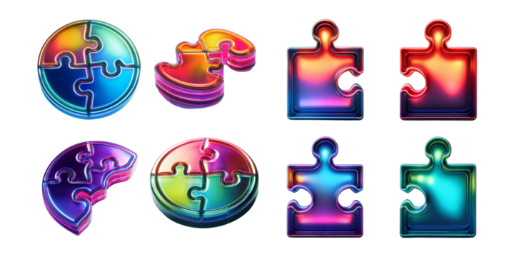Colorful Puzzle Pieces and Globe for Creative Concept Visualization