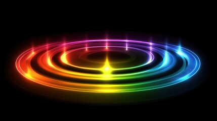 Colorful glowing circles abstract futuristic background with dynamic lights