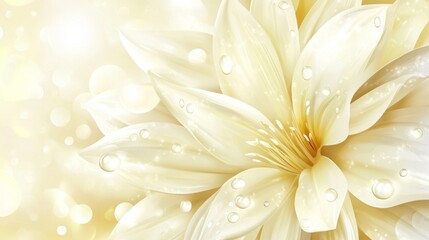 Obraz premium Elegant Floral Illustration: Close-Up of a White and Gold Flower Design