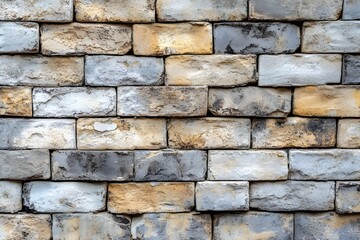 Obraz premium Charming brick wall background, classic modern style. Combination of off-white, vintage gray and golden accents luxury aesthetic style. Soft lighting texture gives a mesmerizing artistic dimension