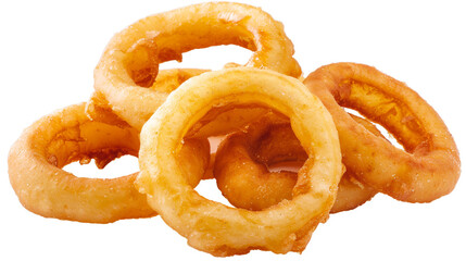 fried onion rings isolated