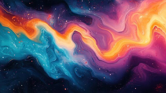 Vibrant abstract background with flowing liquid patterns. Featuring bold colors and dynamic movement. Highlighting energy and creativity. Ideal for social media posts and marketing materials.