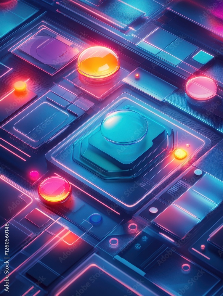 Poster pads with color diagrams and color shining on background