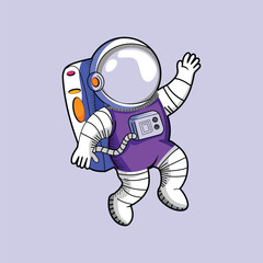 cartoon astronauts vector illustration