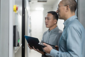 engineer working in data center