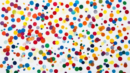 Fototapeta premium Vibrant and round confetti cascading gently in all directions creating a lively atmosphere
