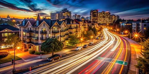City Nightscape: Long Exposure Urban Architecture Photography