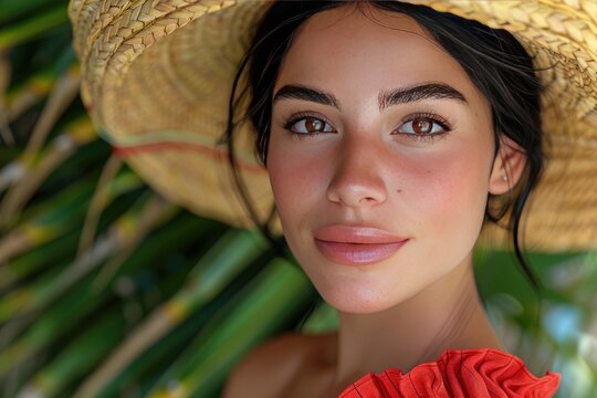 Capturing Vibrant Cultural Festivals with woman gesure and presentation