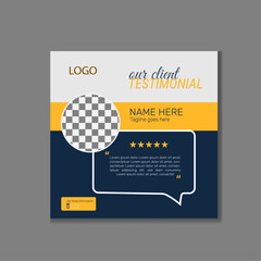 Client feedback review or client testimonial social media post template.