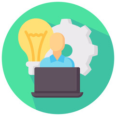 skills vector round flat icon