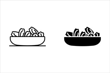 Illustration design of middle eastern food dates for breaking the fast and sahur, Islamic Ramadan icon