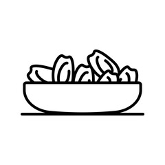 Illustration design of middle eastern food dates for breaking the fast and sahur, Islamic Ramadan icon
