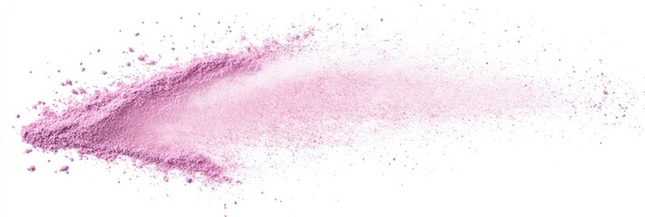 Pink powder explosion on white background