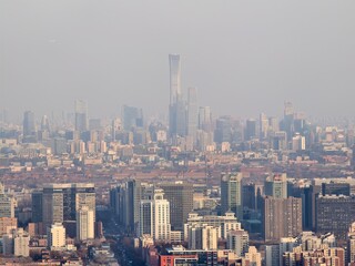 Fototapeta premium Aerial view of Beijing city, China